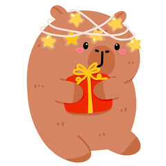Cute Capybara Christmas Clipart &ndash; Holiday Animal Costumes Festive 