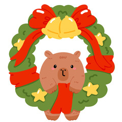 Cute Capybara Christmas Clipart – Holiday Animal Costumes Festive 