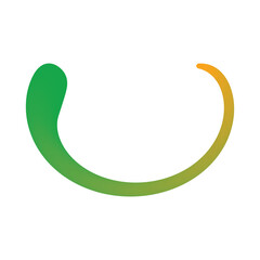 Curved Gradient Ribbon – 2D Sacred Pattern of Green-Orange Motion and Devotional Asymmetry