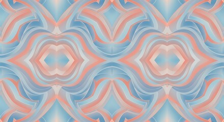 Obraz premium Abstract seamless pattern with flowing ribbons in pastel colors, perfect for textile prints