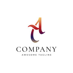 Elegant Gradient Letter A Logo Design  Modern Luxury Typography Monogram Branding and Identity