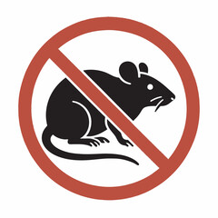 No rats allowed rodent control vector design icon