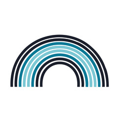 Stylized Rainbow Arch with Blue Hue Spectrum Graphic Design Element