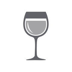 Minimalist gray wine glass icon, a simple vector illustration for beverage and alcohol concepts