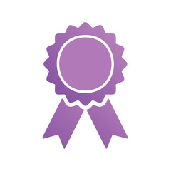 Purple Graphic Award Rosette with Ribbons Badge for Recognition