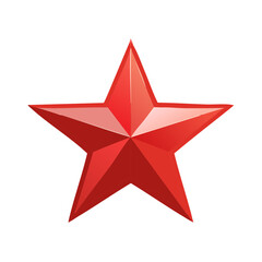 Glossy red star illustration, 3D-rendered, isolated object