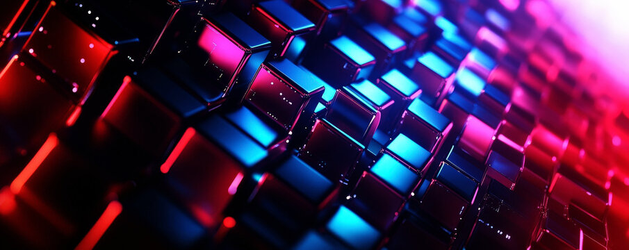 Close-up view of colorful and modern computer keyboard keys