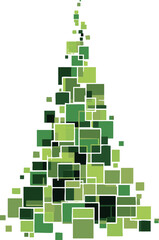 Fototapeta premium christmas tree made of squares geometric abstract vector minimalist