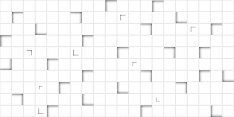 Abstract square white and gray color background.
