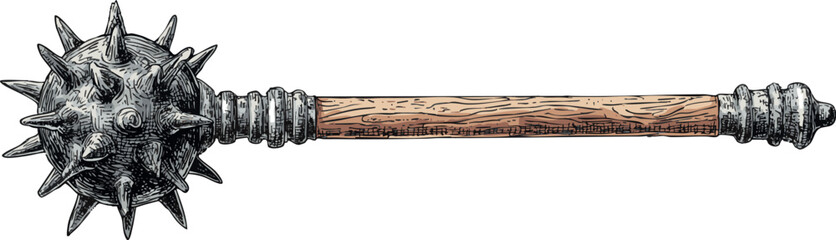 Obraz premium comic style illustration of medieval mace