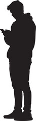 silhouette of a person using phone