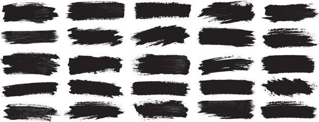 set of isolated black pencil brush stroke straight lines