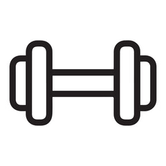 Dumbbell icon simple outline vector illustration isolated on white background