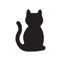 black cat on white background