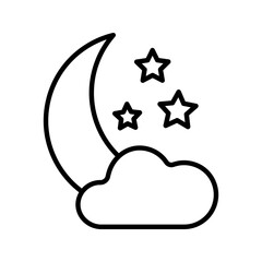 Moon and stars  icon on white background