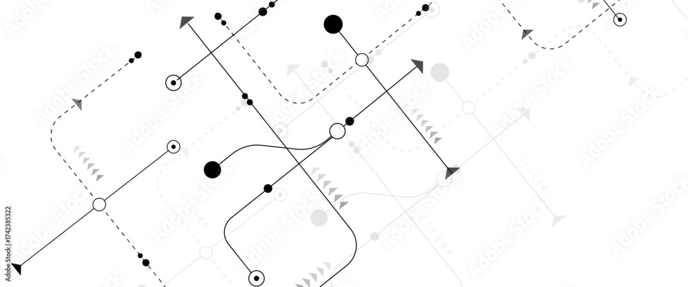Wall mural vectors abstract connecting lines and dots. social networking, network connection and global communi