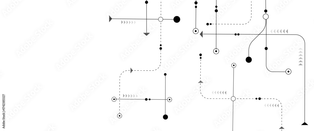 Wall mural vectors abstract connecting lines and dots. social networking, network connection and global communi