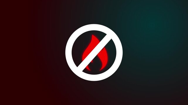 Flame icon animation with gradient background.