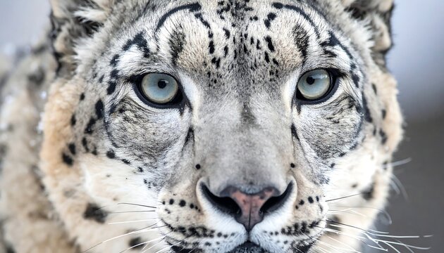 Close-up of a snow leopard's face