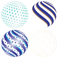 Futuristic 3D Globe Design Collection Abstract Digital Sphere Network Shapes