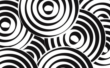 Black and white geometric pattern creating optical illusion