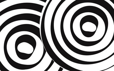 Black and white geometric pattern creating optical illusion