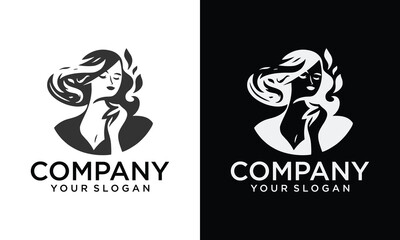Creative Beauty face woman, logo, Vector illustration