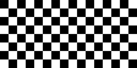 Black and white chess pattern. Checkerboard seamless vector illustration. Abstract checkered checkerboard for game. Grid geometric square shape. Race flag. Retro mosaic floor.