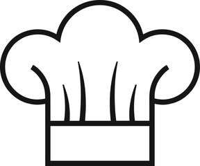Chef hat icon, cooking symbol, culinary vector, kitchen graphic, black silhouette, food illustration, restaurant logo, simple design, line art
