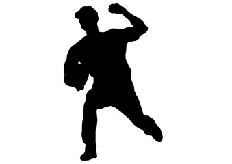 野球選手のシルエット14