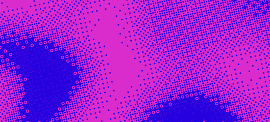 Pixelated bitmap gradient texture. Blue and pink dither pattern background. Abstract glitchy pattern. 8 bit video game screen wallpaper. Wide pixel art retro illustration. Vector backdrop