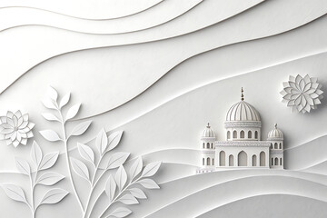 Minimalist White Paper Carving Design with Ornate Patterns