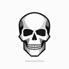 Obraz premium Stylized Human Skull Illustration with Bold Outlines and Shading.