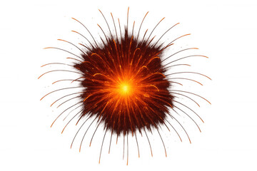 Obraz premium Explosive firework bursting light creating a vibrant abstract spark effect, celebration event overlay with transparent background
