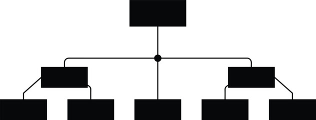 Organizational chart template vector, business hierarchy diagram design, corporate structure infographic, management and workflow connection illustration