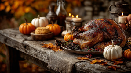 The symbol of THANK GIVING concepts isolate on white backgrounds. Copy space for text. Generative AI Illustrations.