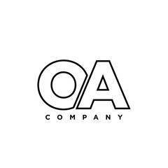 Letter O and A, OA logo design template. Minimal monogram initial based logotype.