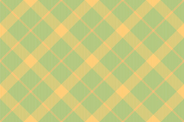List pattern fabric vector, repetitive background check seamless. Content texture plaid tartan textile in lime and amber colors.