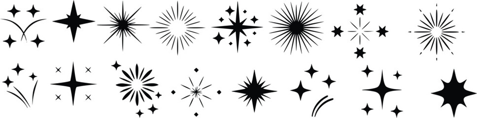 Sparkle & Starburst Icon Set &ndash; Light, Shine & Emphasis Graphics (Vector)