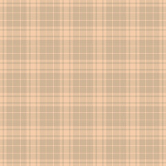 Neutral background vector fabric, brazil check seamless textile. Fit tartan texture pattern plaid in orange and light colors.