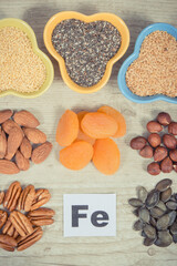 Healthy ingredients as source natural iron and other minerals and vitamins. Best food during anemia
