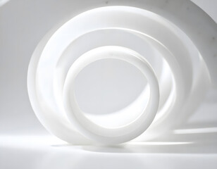 Obraz premium Abstract White Spiraling Sculpture On A Light Gray Background