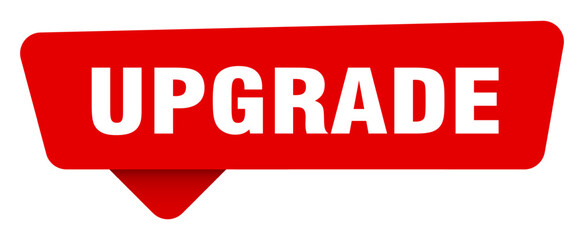 upgrade red sticker isolated on transpatent background. upgrade sign