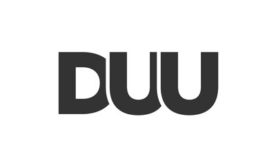 DUU logo design template with strong and modern bold text. Initial based vector logotype featuring simple and minimal typography. Trendy company identity.