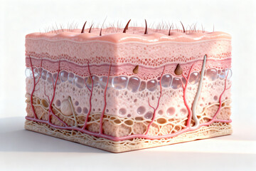 Human skin cross section anatomy