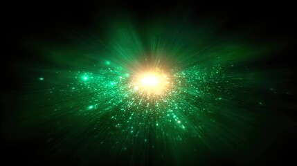 Fototapeta premium Abstract green light burst