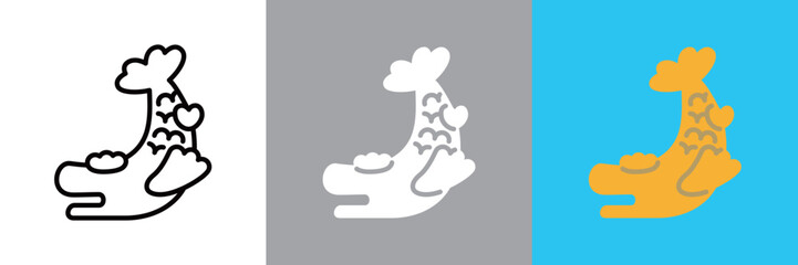 金鯱のカラーとモノクロアイコン