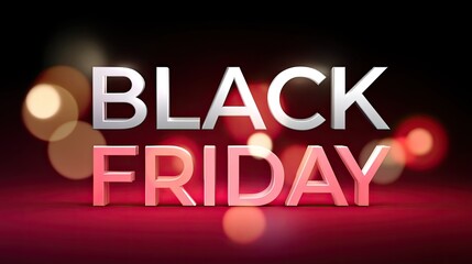 Obraz premium Festive Black Friday Sale Announcement with Shiny Text and Colorful Bokeh Background