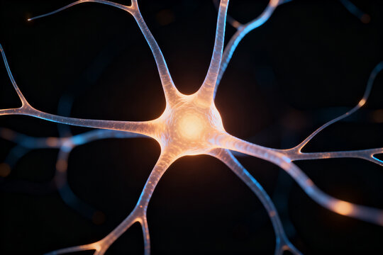 Neuron cell structure with glowing center