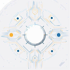 Obraz premium Futuristic circuit board, viewed from a high angle, vector illustration
